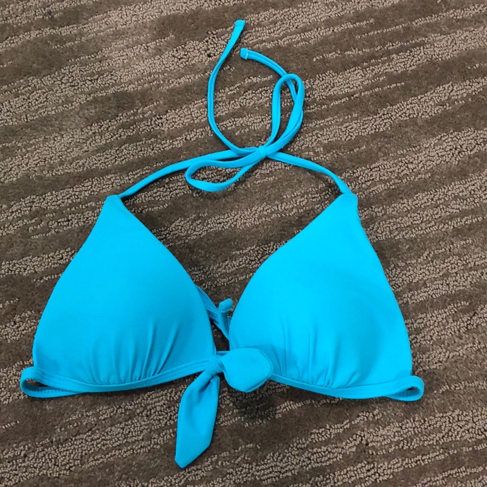 Blue Triangle Bikini Top